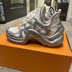 Louis Vuitton Silver Archlight Trainer Women's Sneakers